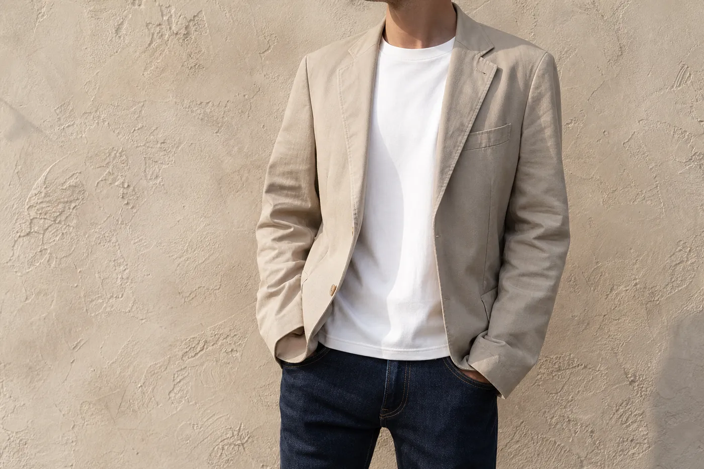 The jacket, without the wedding-suit effect