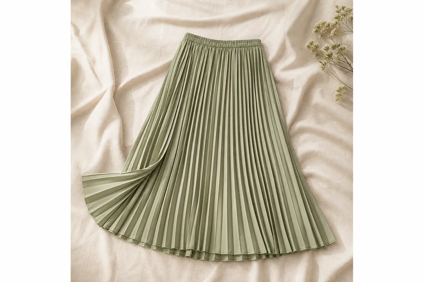 Pleated Midi Skirt No.21