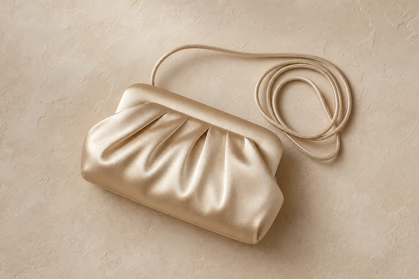 Satin Cord Clutch Bag Signature